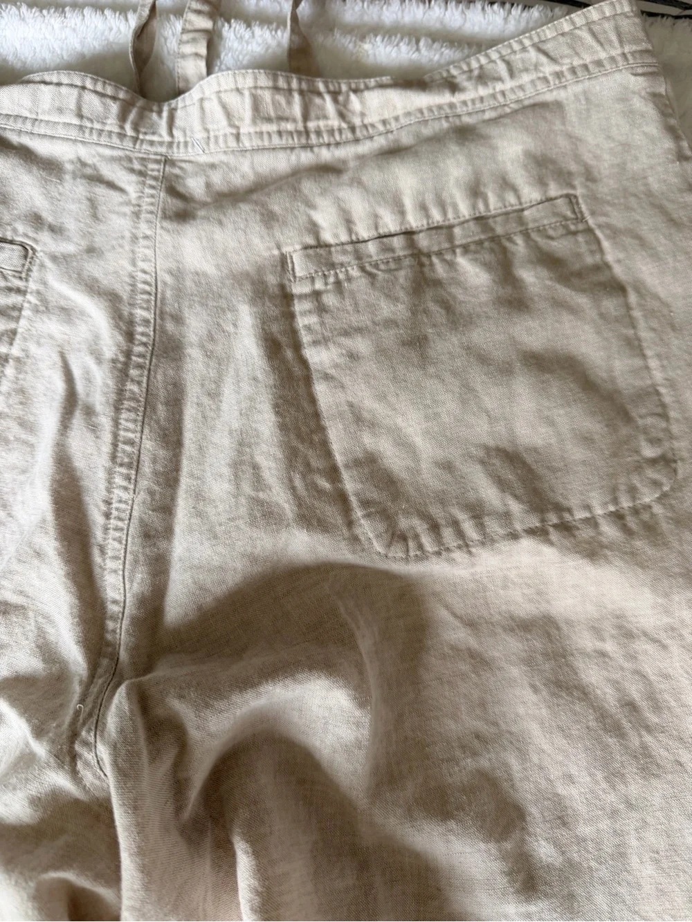 Claiborne Beige Drawstring Wide-Leg Chinos